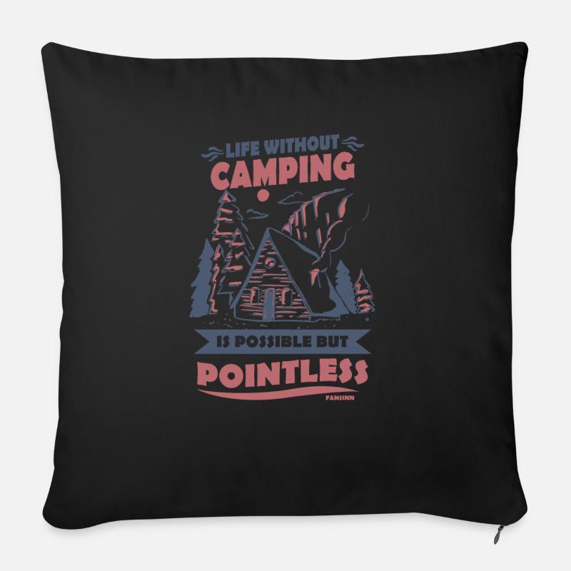 Camping - Sofakissen mit Füllung 45 x 45 cm - Schwarz