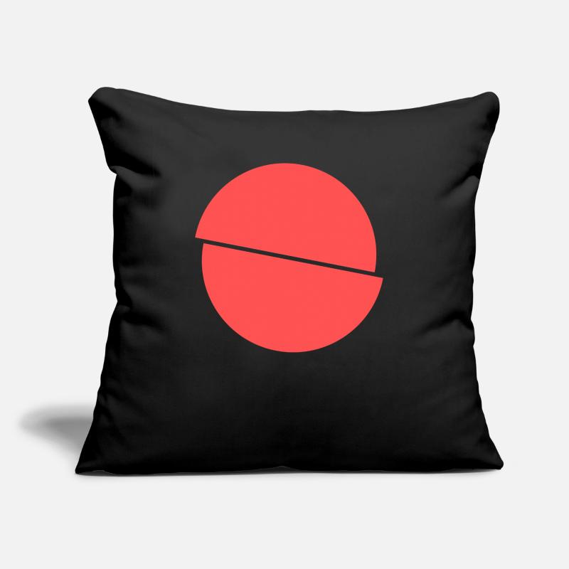 Half Circles Red Design Sofa pillow with filling 45cm x 45cm