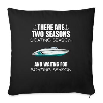 Boat Regatta . Powerboat motor yacht . Yacht Sailing - Sofa pillow with filling 45cm x 45cm - black - Front