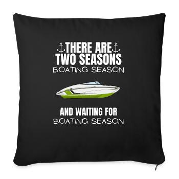 Boat Regatta . Powerboat motor yacht . Yacht Sailing - Sofa pillow with filling 45cm x 45cm - black - Front