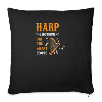 Harfe I Saiteninstrument Musik Motiv für Harfen - Sofakissen mit Füllung 45 x 45 cm - Schwarz - Vorne