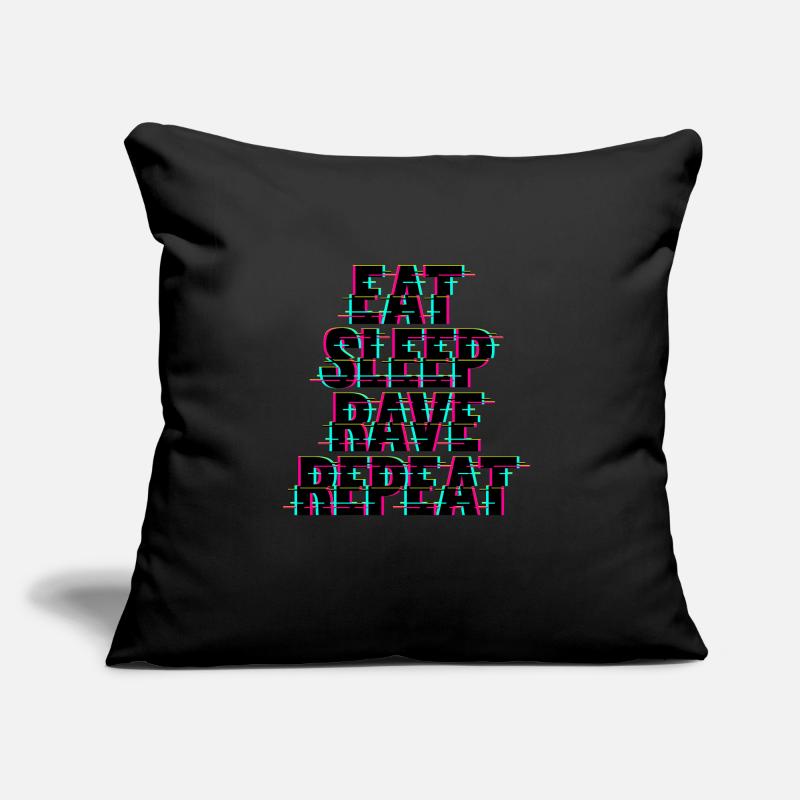 Eat Sleep Rave Repeat Techno Sofakissen mit Füllung 45 x 45 cm