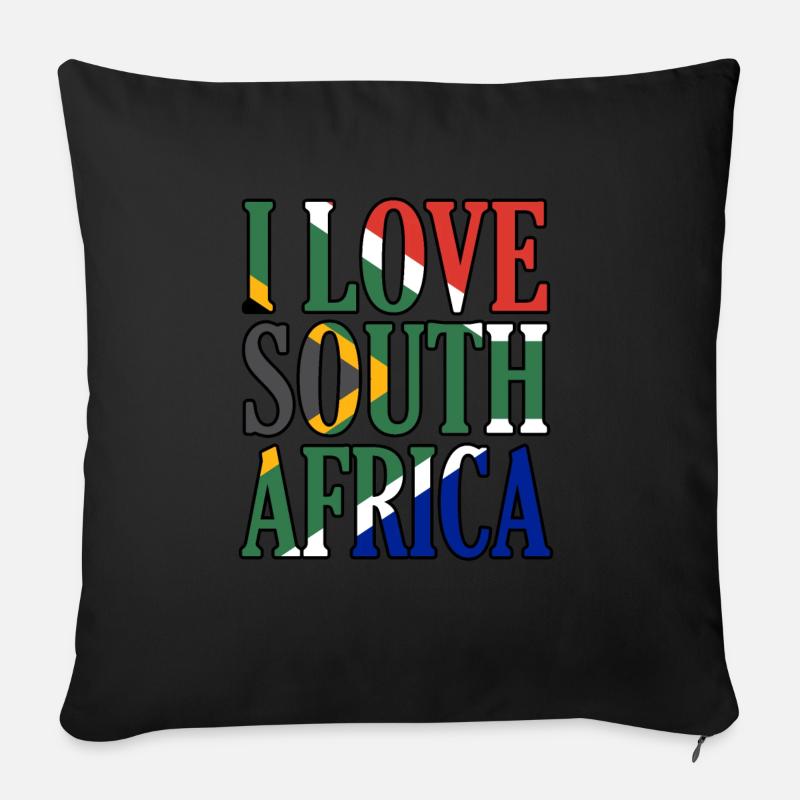 Südafrika - Sofakissen mit Füllung 45 x 45 cm - Schwarz