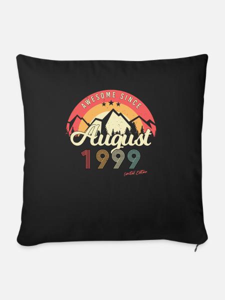 Legendär August 1999 - Sofakissen mit Füllung 45 x 45 cm - Schwarz