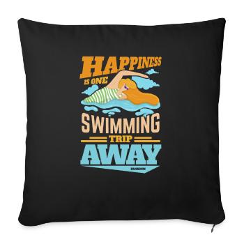 Natation Sauveteur Cours de natation Piscine extérieure Cadeau - Coussin et housse de 45 x 45 cm - noir - Devant