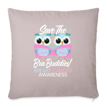 Save The Bra Buddies Brustkrebs Bewusstsein - Sofakissen mit Füllung 45 x 45 cm - helles Taupe - Vorne