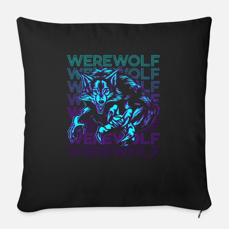 Werwolf Retro - Sofakissen mit Füllung 45 x 45 cm - Schwarz