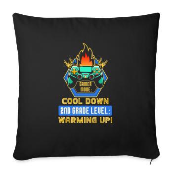 Enfants Retour à l’école Mode Joueur 2ème Année Niveau - Coussin et housse de 45 x 45 cm - noir - Devant