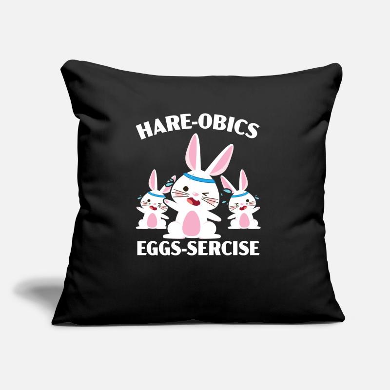 Hasen-obics Eier-sercise Aerobic Instruktor Kaninchen Sofakissen mit Füllung 45 x 45 cm