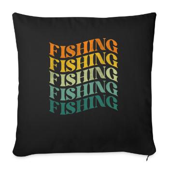 Mehr Angeln - Sofakissen mit Füllung 45 x 45 cm - Schwarz - Vorne