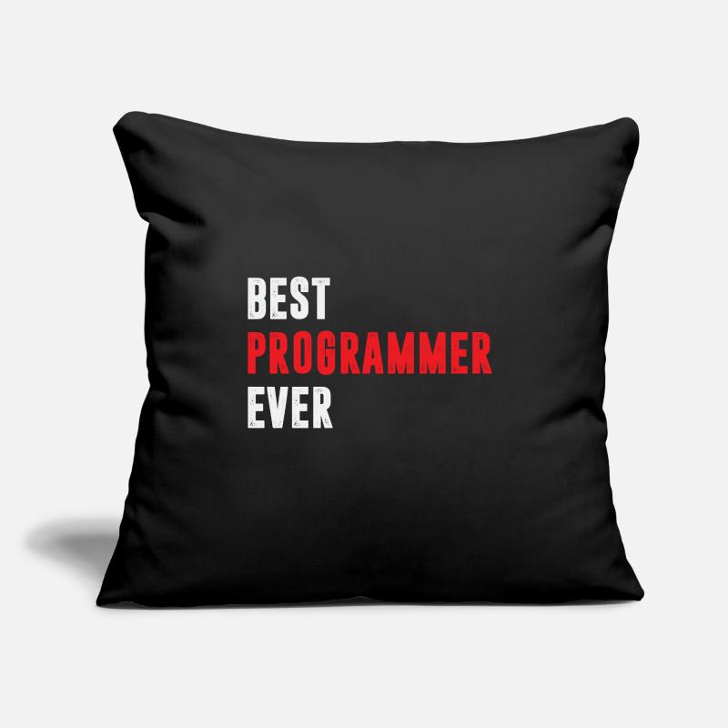 Meilleur programmeur de tous les temps Funny Coder Quote Coussin et housse de 45 x 45 cm