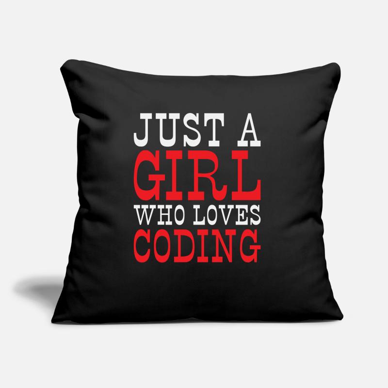 Just a Girl who loves Coding Programmer Sofakissen mit Füllung 45 x 45 cm