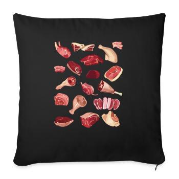 Meatcore Aesthetic Meat Collection - Coussin et housse de 45 x 45 cm - noir - Devant