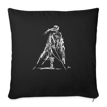 Musketeer with sword and cloack - Sofakissen mit Füllung 45 x 45 cm - Schwarz - Vorne