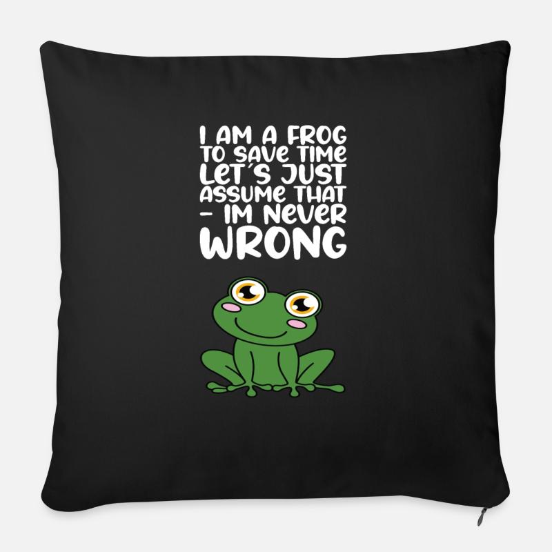 Ich Bin Ein Frosch - Sofakissen mit Füllung 45 x 45 cm - Schwarz