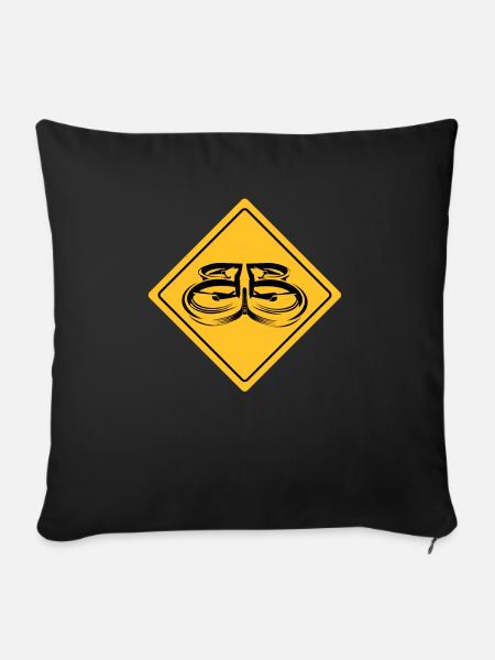 Drohne mit Warnschild Drohnenflieger - Sofakissen mit Füllung 45 x 45 cm - Schwarz