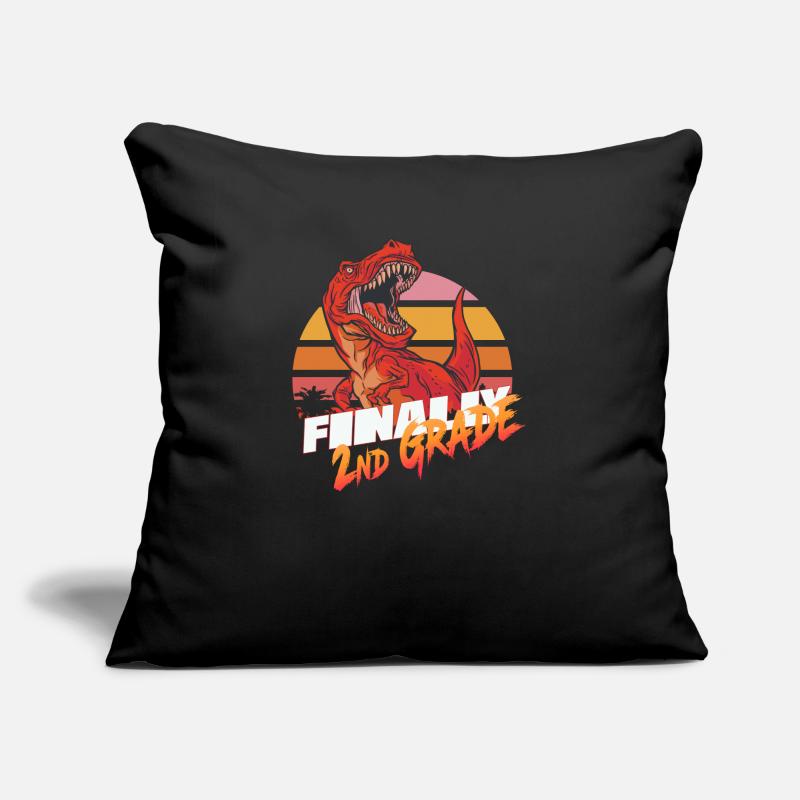 Finally 2nd Grade, Second Grader - T-REX Sofa pillow with filling 45cm x 45cm