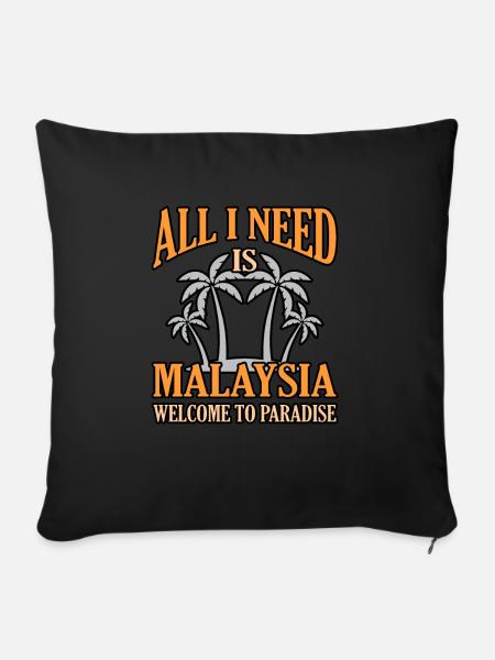 Malaysia - Sofakissen mit Füllung 45 x 45 cm - Schwarz