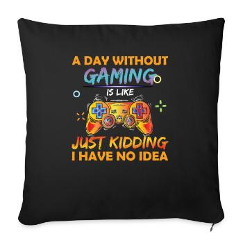 Journée des joueurs amateurs de jeux vidéo sans jeu - Coussin et housse de 45 x 45 cm - noir - Devant