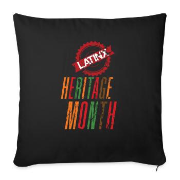 Drapeaux latinos hispaniques Mois du patrimoine hispanique - Coussin et housse de 45 x 45 cm - noir - Devant