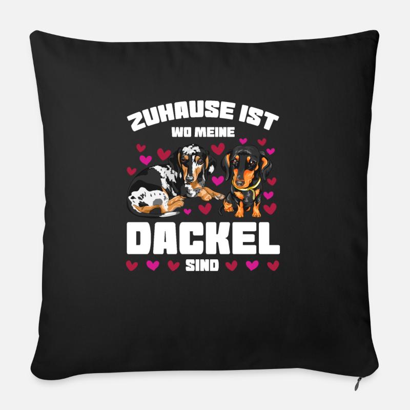 Dackel Hund Dackel Besitzer Geschenk - Sofakissen mit Füllung 45 x 45 cm - Schwarz