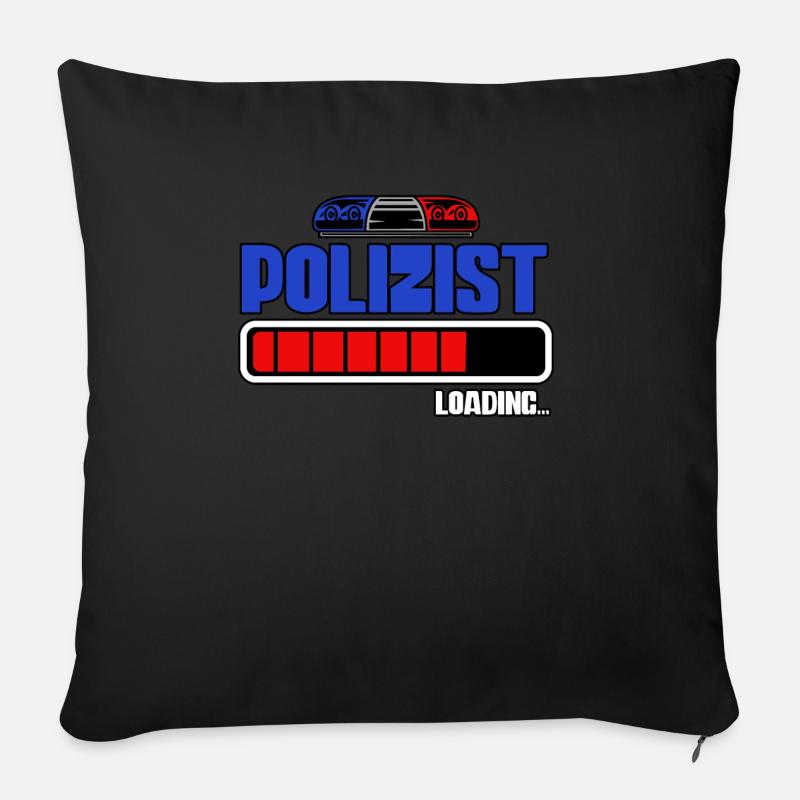 Polizist Loading Polizei - Sofakissen mit Füllung 45 x 45 cm - Schwarz
