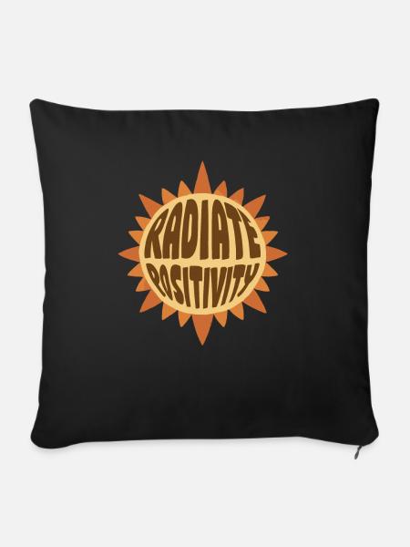 Radiate Positivity Hippie Geschenk - Sofakissen mit Füllung 45 x 45 cm - Schwarz