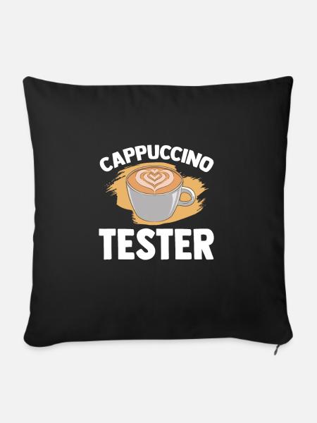 Cappuccino Tester - Sofakissen mit Füllung 45 x 45 cm - Schwarz