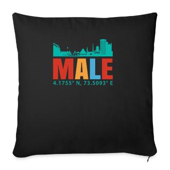 Male Maldives - Sofa pillow with filling 45cm x 45cm - black - Front