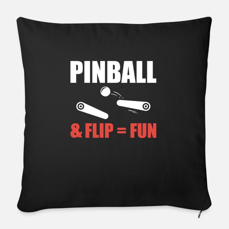 Flipper & Flip = Fun Shirt Flipper Machine - Coussin et housse de 45 x 45 cm - noir