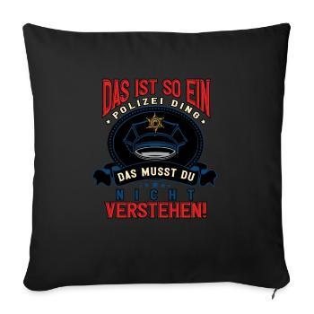 Polizist Polizei - Sofakissen mit Füllung 45 x 45 cm - Schwarz - Vorne