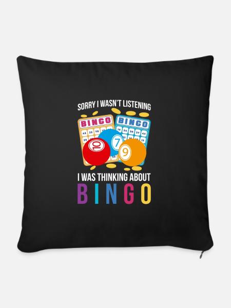 Bingo Shirt Geschenk Idee - Sofakissen mit Füllung 45 x 45 cm - Schwarz