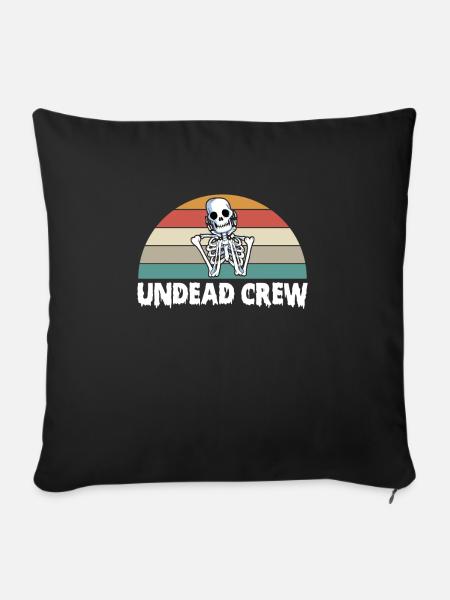 Undead Crew Halloween Skelett - Sofakissen mit Füllung 45 x 45 cm - Schwarz