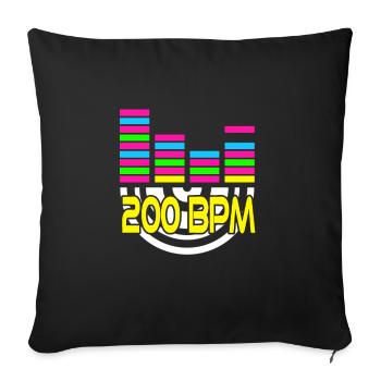 200 BPM Awesome Techno Music Lover Designs - Sofa pillow with filling 45cm x 45cm - black - Front