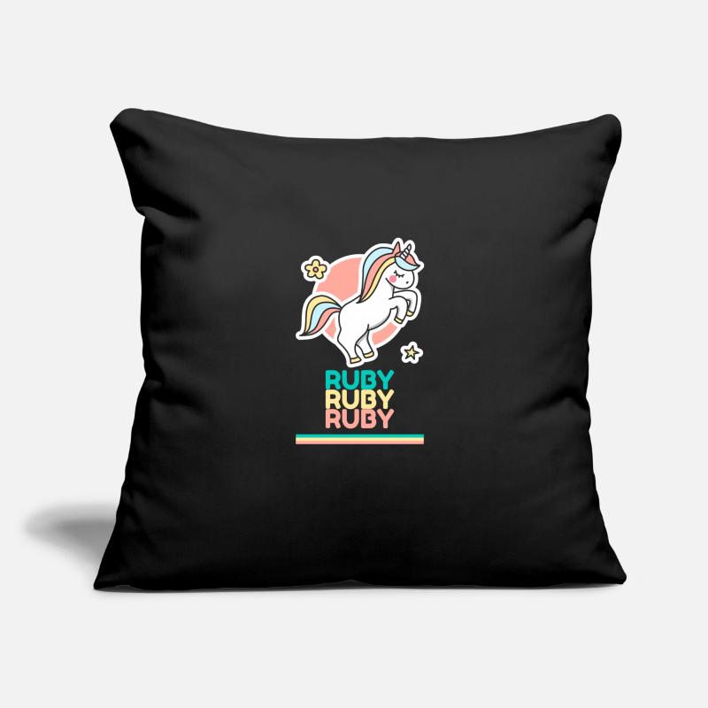 Ruby Prénom Cadeau Douce Licorne Coussin et housse de 45 x 45 cm