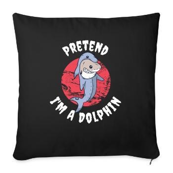 Faites semblant d’offrir un dauphin de dauphin - Coussin et housse de 45 x 45 cm - noir - Devant