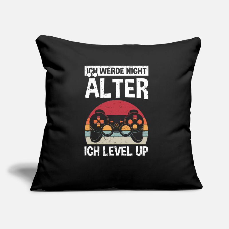 Ich werde nicht Älter Ich Level Up | Gaming Konsol Sofakissen mit Füllung 45 x 45 cm