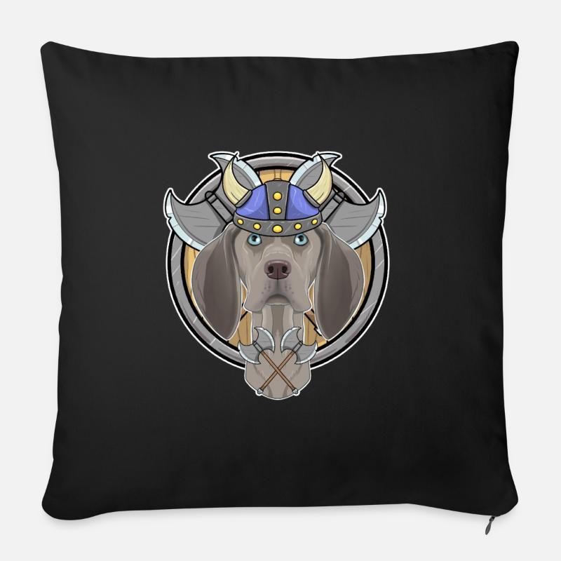 Weimaraner I Valhalla I Viking - Sofakissen mit Füllung 45 x 45 cm - Schwarz