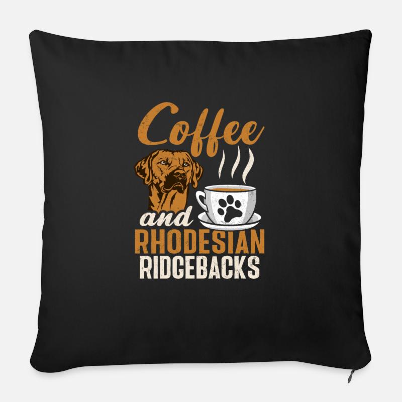 Rhodesian Ridgeback Hund - Sofapude med fyld 45 x 45 cm - sort