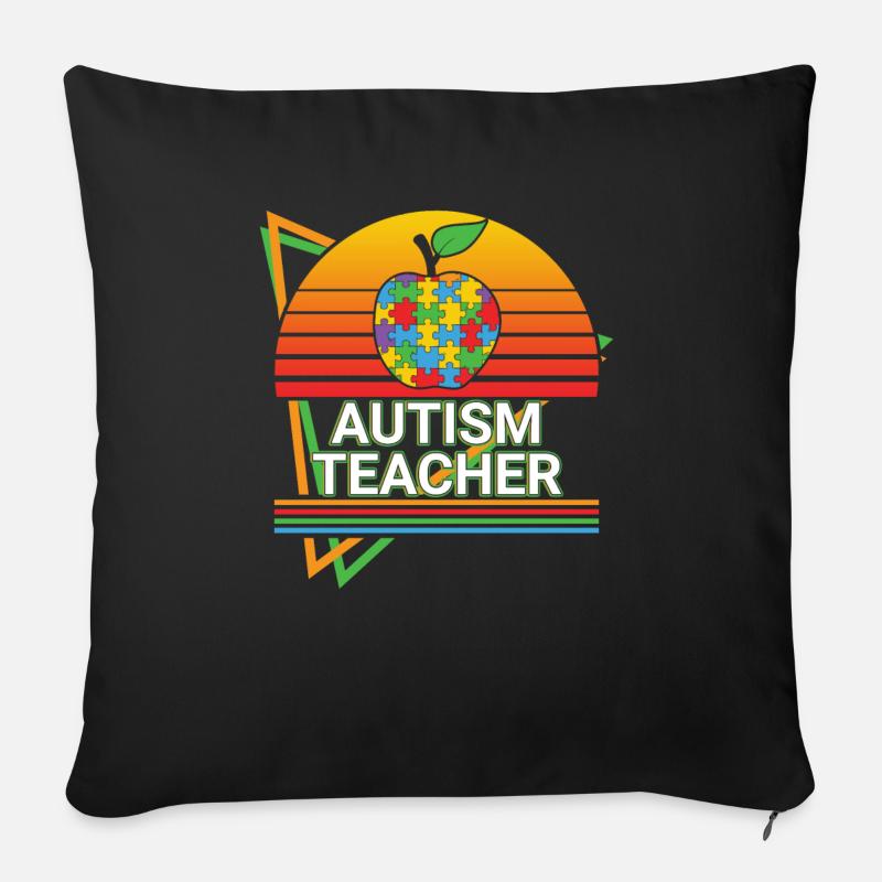Autismus-Lehrer Retro - Sofakissen mit Füllung 45 x 45 cm - Schwarz