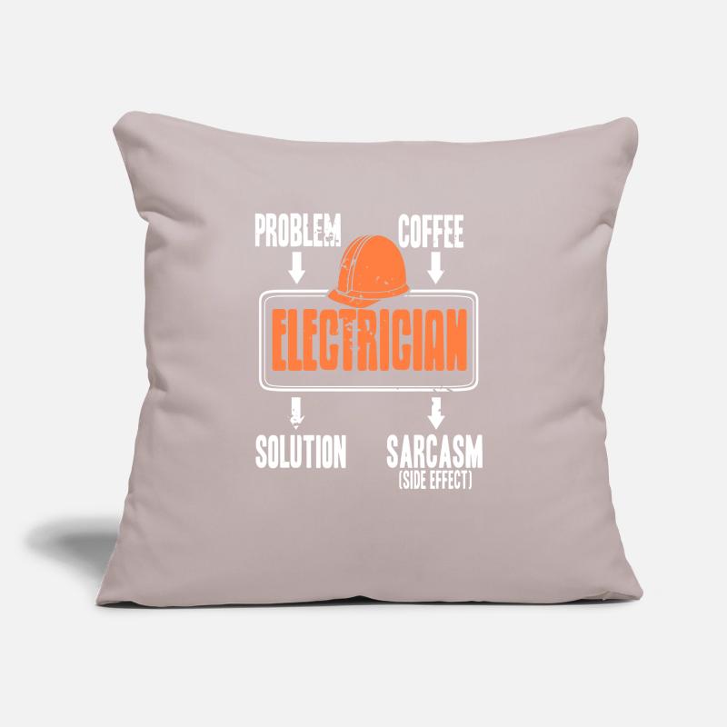 Problem Solution Coffee Sarcasm Funny Electrician Sofakissen mit Füllung 45 x 45 cm