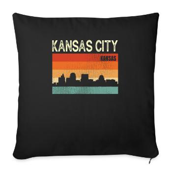Kansas City Missouri - Sofa pillow with filling 45cm x 45cm - black - Front
