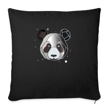 Panda Polygon Art Animal Geometry - Sofa pillow with filling 45cm x 45cm - black - Front