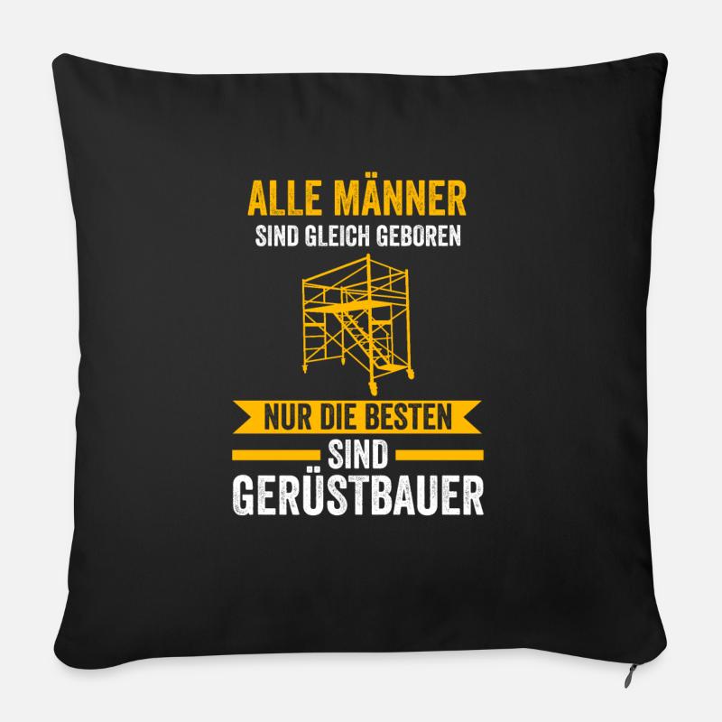 Gerüstbauer Job Baugerüst Geschenk - Sofakissen mit Füllung 45 x 45 cm - Schwarz