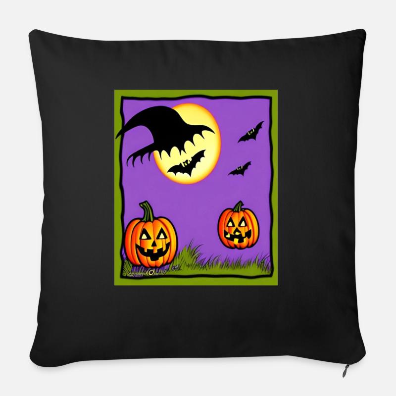 Halloween Kinderparty - Sofakissen mit Füllung 45 x 45 cm - Schwarz