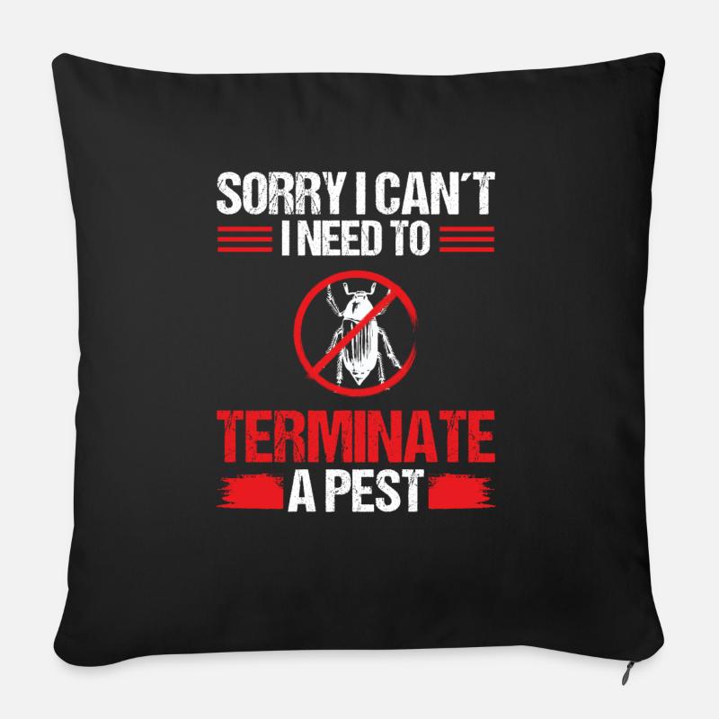 Travailleur d’extermination de tueur d’insectes antiparasitaires - Coussin et housse de 45 x 45 cm - noir