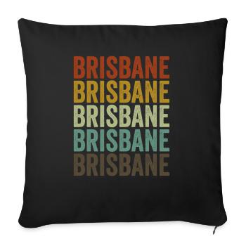 Brisbane Australia Retro Vintage - Sofa pillow with filling 45cm x 45cm - black - Front
