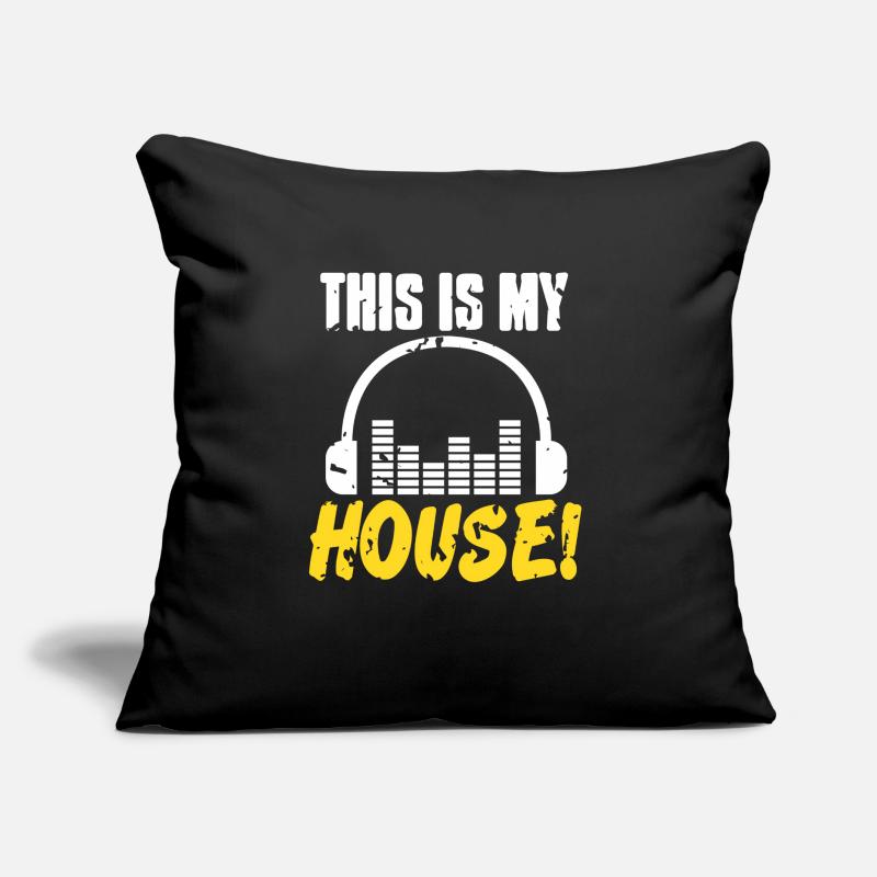 Questa è la mia casa! Cool Retro DJ Deejay Lover Cuscino da divano 45 x 45 cm con riempimento