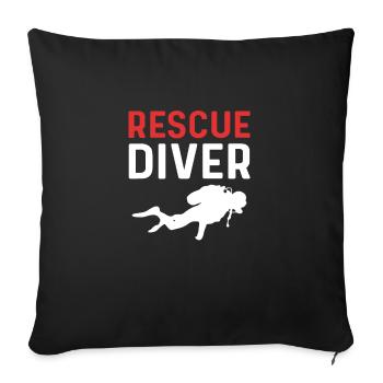 Équipage de plongeurs de sauvetage. Plongée de sauvetage - Coussin et housse de 45 x 45 cm - noir - Devant