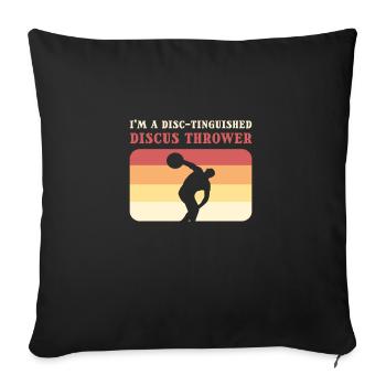 Je suis un passionné de lancer de disque. - Coussin et housse de 45 x 45 cm - noir - Devant